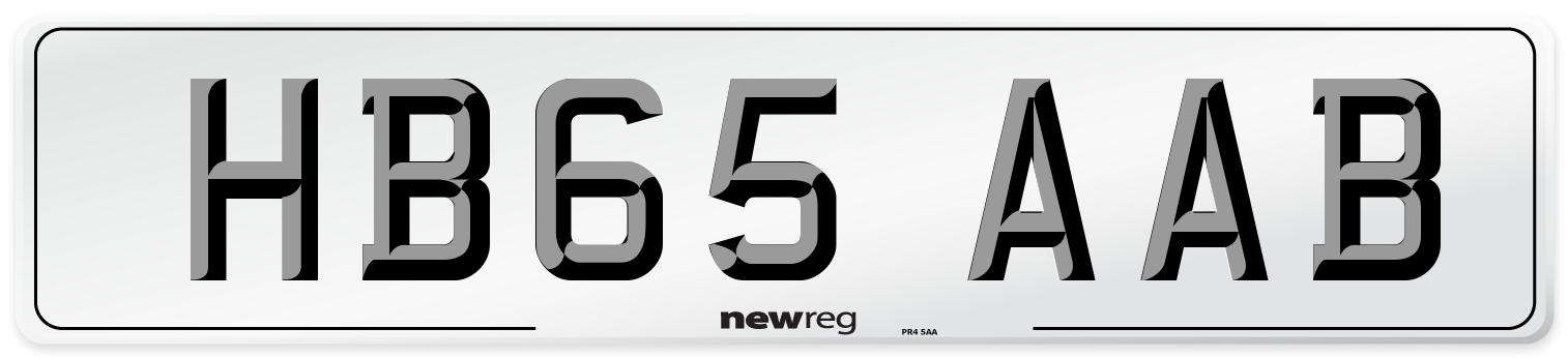 HB65 AAB Number Plate from New Reg